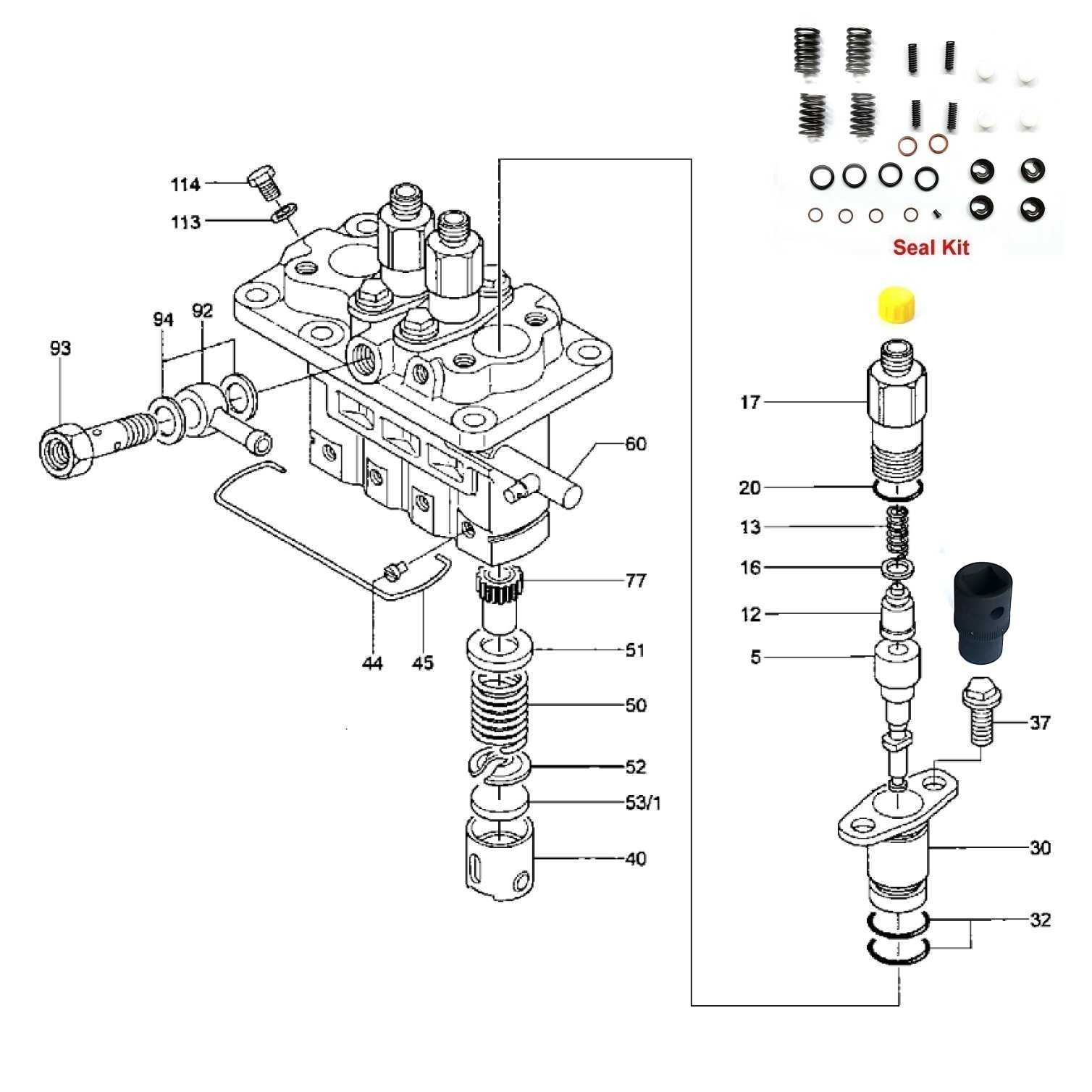 Zexel Kubota PFR4KX55 interactive parts diagram Diesel Injection Pumps